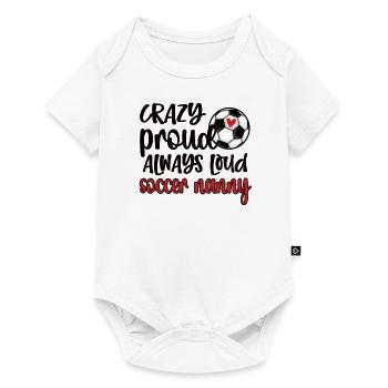 Fier footballeur nounou grand-mère de joueur de football nounou - Body à manches courtes Premium Bébé - blanc - Devant