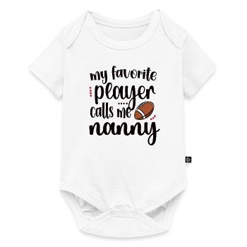 Nounou de football Grand-mère de joueur de football nounou - Body à manches courtes Premium Bébé - blanc - Devant