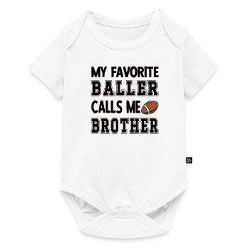 Fier frère footballeur Joueur de football frère - Body à manches courtes Premium Bébé - blanc - Devant