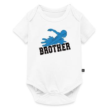 Fier frère nageur Frère d’un nageur - Body à manches courtes Premium Bébé - blanc - Devant