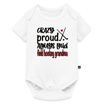 Fière hockey sur gazon Grand-mère Joueuse de hockey sur gazon Grand-mère - Body à manches courtes Premium Bébé - blanc - Devant