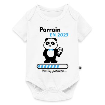 Parrain en 2023, annonce grossesse, parrain, bébé - Body à manches courtes Premium Bébé - blanc - Devant