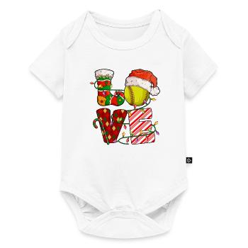 Softball Noël Joueur de softball Cadeau de fête de Noël - Body à manches courtes Premium Bébé - blanc - Devant