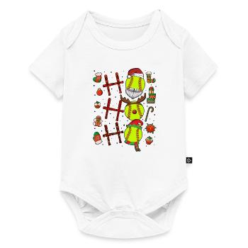 Softball Noël Joueur de softball Cadeau de fête de Noël - Body à manches courtes Premium Bébé - blanc - Devant