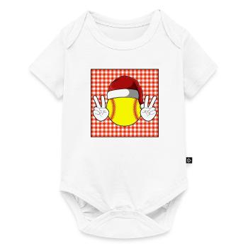 Softball Noël Joueur de softball Cadeau de Noël - Body à manches courtes Premium Bébé - blanc - Devant