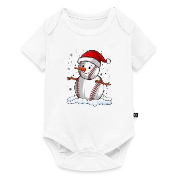 Baseball Noël Joueur de baseball Fête de Noël - Body à manches courtes Premium Bébé - blanc - Devant