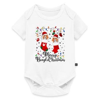 Beagle Christmas Party Beagle Dog Xmas Gifts - Baby Premium Kurzarmbody - Weiß - Vorne