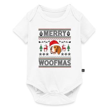 Beagle Ugly Christmas Beagle Dog Xmas Party - Baby Premium Kurzarmbody - Weiß - Vorne