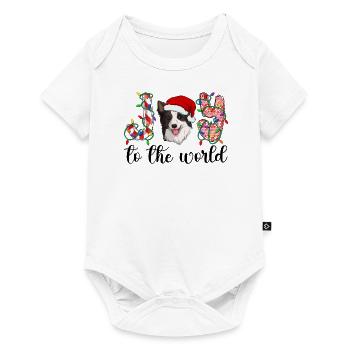 Border Collie Noël Border Collie Cadeaux de Noël - Body à manches courtes Premium Bébé - blanc - Devant