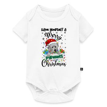 Great Pyrenees Weihnacht Goldener Hunde Geschenk - Baby Premium Kurzarmbody - Weiß - Vorne