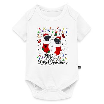 Cadeau de chien d’or de Noël Labrador - Body à manches courtes Premium Bébé - blanc - Devant