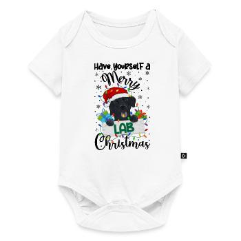 Cadeau de chien d’or de Noël Labrador - Body à manches courtes Premium Bébé - blanc - Devant