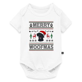 Cadeau de chien d’or de Noël Labrador - Body à manches courtes Premium Bébé - blanc - Devant