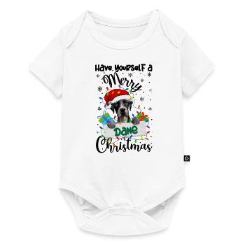 Cadeau de chien d’or de Noël du Grand Danois - Body à manches courtes Premium Bébé - blanc - Devant