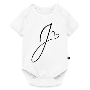 Letter J Letter J Calligraphy - Baby Premium short-sleeve bodysuit - white - Front