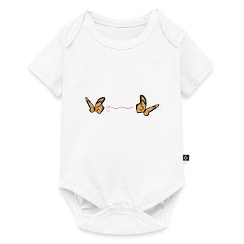 Schmetterling roter faden symbol tier - Baby Premium Kurzarmbody - Weiß - Vorne