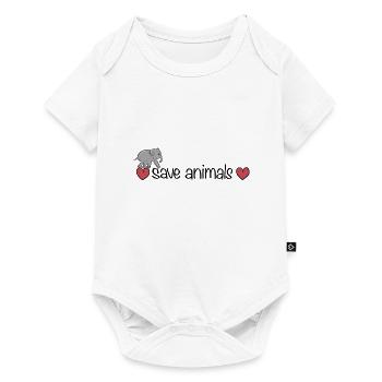 Hearts Save Animals Animal Elephant - Body à manches courtes Premium Bébé - blanc - Devant