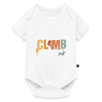 Retro Graphic Climbing Bouldering Rock Climber Mou - Baby Premium short-sleeve bodysuit - white - Front