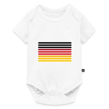 EM2024 Fußball Stripes Retro Streifen Deutschland - Baby Premium Kurzarmbody - Weiß - Vorne