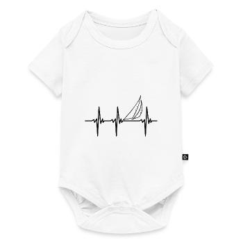 Herzschlag für Segelschiffe mit Segeln - Baby Premium Kurzarmbody - Weiß - Vorne