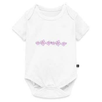 flowers purple line line planting - Baby Premium short-sleeve bodysuit - white - Front