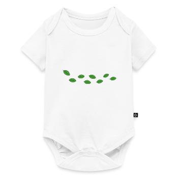feuilles vertes vent motif naturel - Body à manches courtes Premium Bébé - blanc - Devant