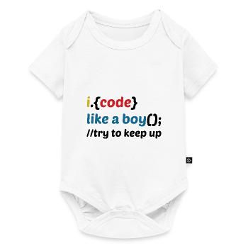 Code Like A Boy Coder Programmer Software Develope - Baby Premium Kurzarmbody - Weiß - Vorne