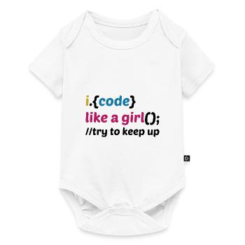 Code Like A Girl Coder Programmer Software Develop - Baby Premium Kurzarmbody - Weiß - Vorne