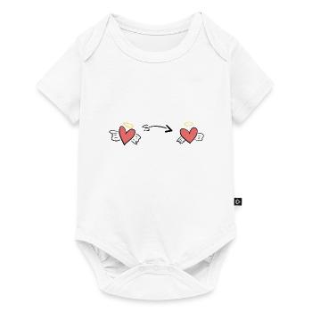 cœur cœur amour ange flèche symbole - Body à manches courtes Premium Bébé - blanc - Devant