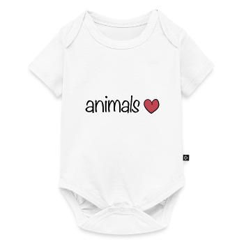 animals heart animal love text - Baby Premium short-sleeve bodysuit - white - Front