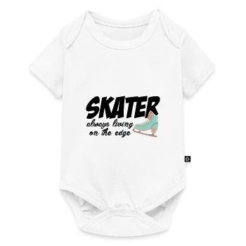 Skater Always Living On The Edge Figure Skater Ice - Baby Premium Kurzarmbody - Weiß - Vorne