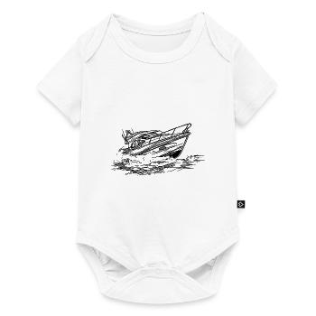 Schnelles Schiff für coole Kapitäne und Skipper - Baby Premium Kurzarmbody - Weiß - Vorne