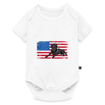 American Flag Labrador Retriever USA Patriotic Lab - Baby Premium short-sleeve bodysuit - white - Front