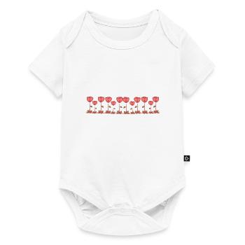 line flowers roses line red - Baby Premium short-sleeve bodysuit - white - Front