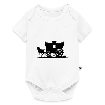 Old Travel Covered Wagon with Horse - Baby Premium short-sleeve bodysuit - white - Front