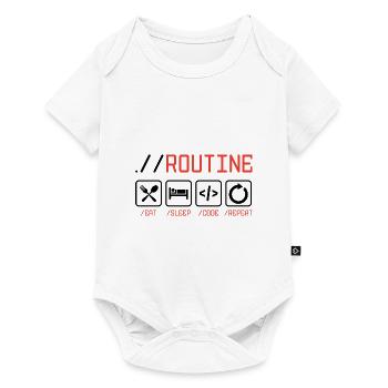 Routine Eat Sleep Code Repeat Software Developer C - Baby Premium Kurzarmbody - Weiß - Vorne