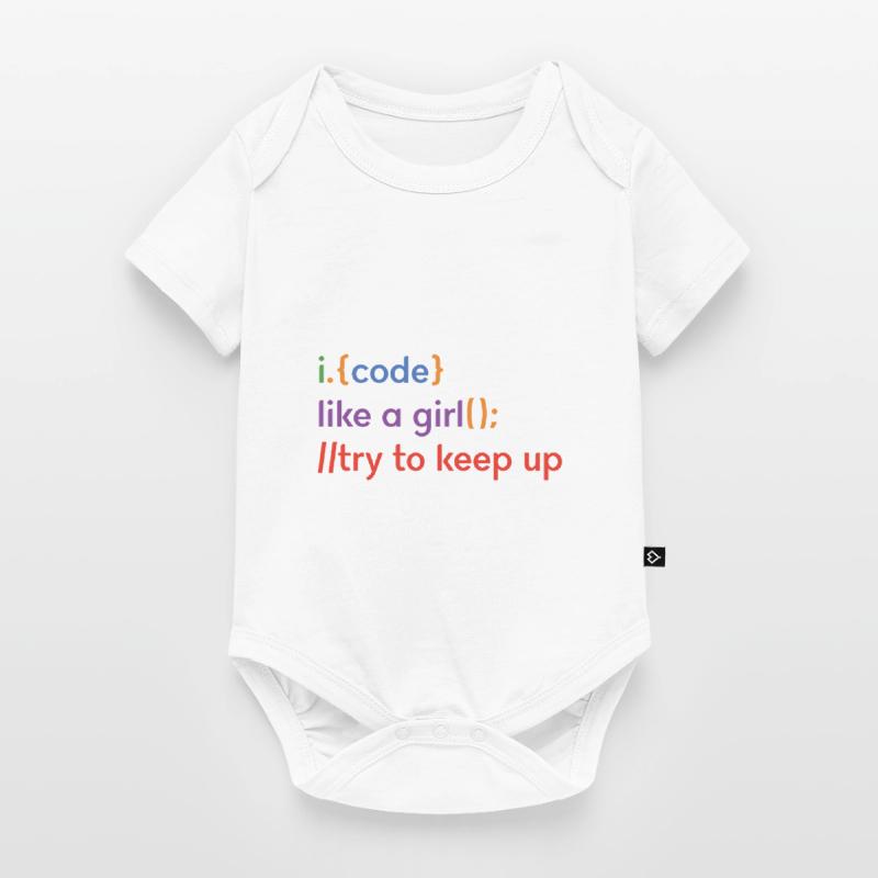 I Code Like A Girl Try To Keep Up Coder Programmer Baby Premium Kurzarmbody