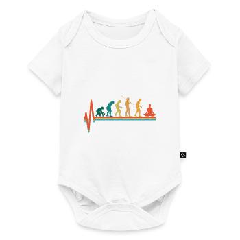 Evolution Graphic Meditating Meditation Yin Yang Z - Baby Premium Kurzarmbody - Weiß - Vorne