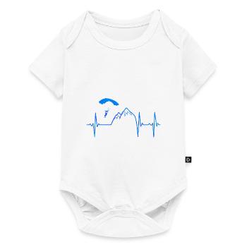 Heartbeat Graphic Paragliding Paraglider Skydiver - Baby Premium Kurzarmbody - Weiß - Vorne
