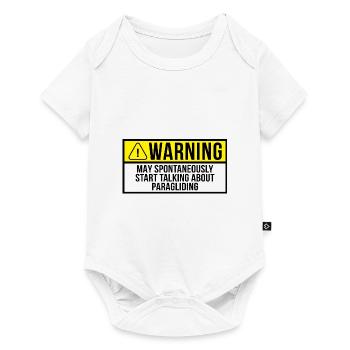 Warning May Spontaneously Start Talking About Para - Baby Premium Kurzarmbody - Weiß - Vorne
