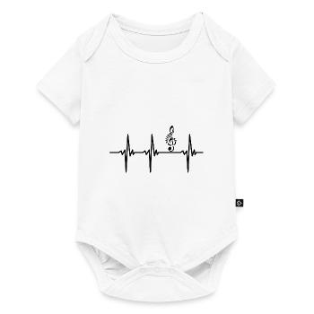 Battement de coeur pour la musique Tattoo Clef - Body à manches courtes Premium Bébé - blanc - Devant
