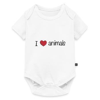 J’aime les animaux texte - Body à manches courtes Premium Bébé - blanc - Devant