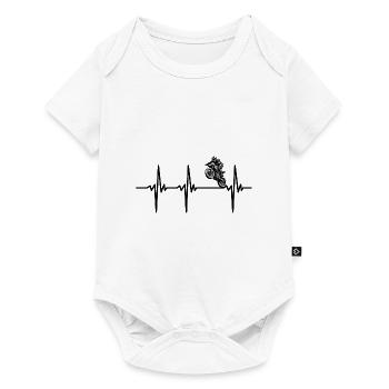 Heartbeat for bikers and motorcycles - Baby Premium short-sleeve bodysuit - white - Front