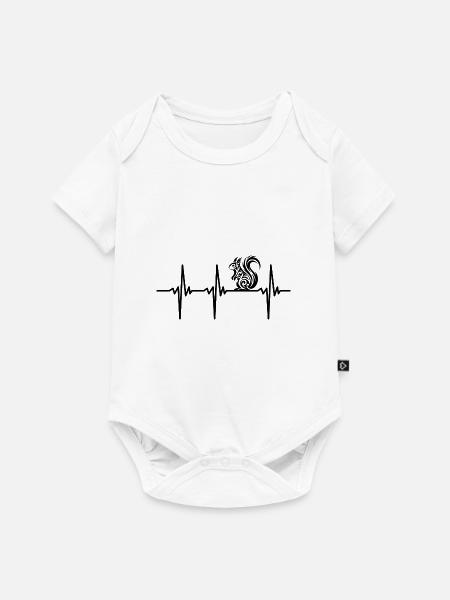 Herzschlag für süsse Eichhörnchen - Baby Premium Kurzarmbody - Weiß