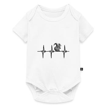 Battement de cœur pour les écureuils mignons - Body à manches courtes Premium Bébé - blanc - Devant