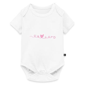 symbole d’amour de cœur de ligne rose - Body à manches courtes Premium Bébé - blanc - Devant