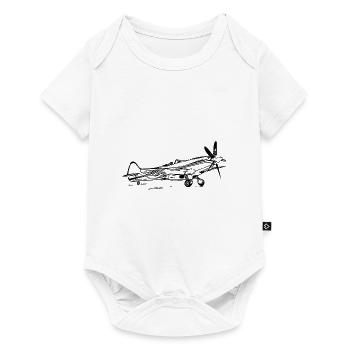 Avion Vintage Popeller Flyer - Body à manches courtes Premium Bébé - blanc - Devant