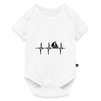 Herzschlag für Sportboote mit großen Segeln - Baby Premium Kurzarmbody - Weiß - Vorne