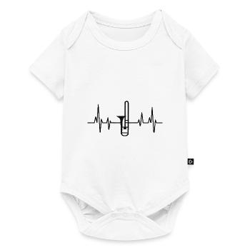 Posaunist Posaunist Herzschlag EKG Marschieren - Baby Premium Kurzarmbody - Weiß - Vorne