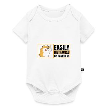 Easily Distracted By Hamsters Animal Lover Hamster - Baby Premium Kurzarmbody - Weiß - Vorne